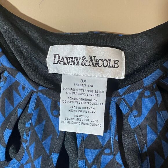 Danny & Nicole Geometric Print Midi Dress Neckline Cutout 3/4 Sleeve Size 3X EUC - Picture 10 of 12